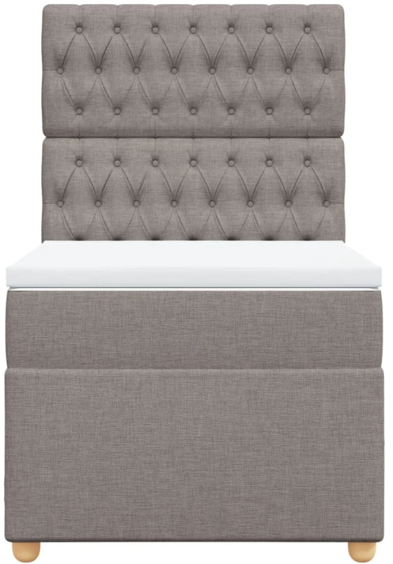 vidaXL Κρεβάτι Boxspring με Στρώμα Taupe 90x190 εκ.Υφασμάτινο