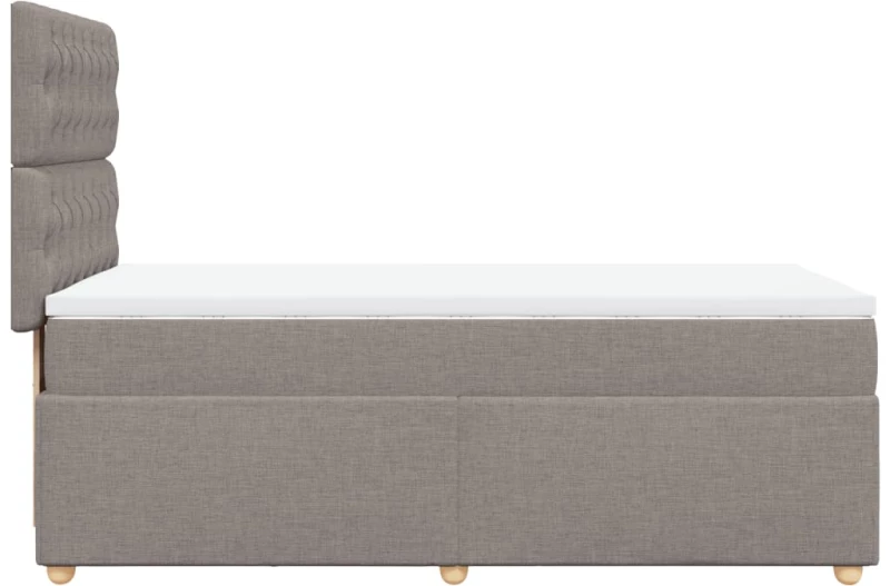 vidaXL Κρεβάτι Boxspring με Στρώμα Taupe 90x190 εκ.Υφασμάτινο