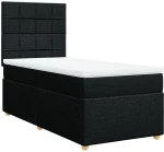 vidaXL Κρεβάτι Boxspring με Στρώμα Μαύρο 90x200 εκ. Υφασμάτινο