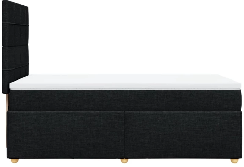 vidaXL Κρεβάτι Boxspring με Στρώμα Μαύρο 90x200 εκ. Υφασμάτινο