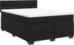 vidaXL Κρεβάτι Boxspring με Στρώμα Μαύρο 140x190 εκ. Βελούδινο