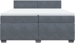 vidaXL Κρεβάτι Boxspring με Στρώμα Σκούρο Γκρι 200x200 εκ. Βελούδινο
