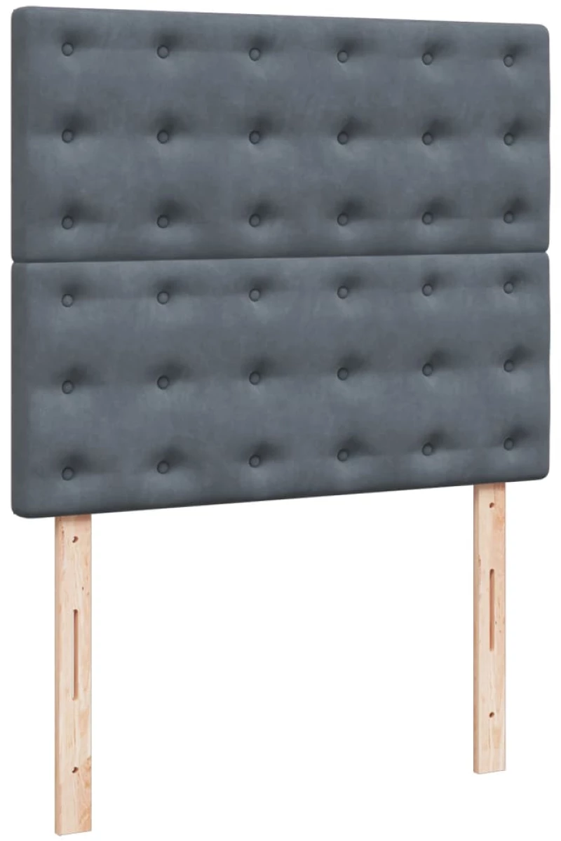 vidaXL Κρεβάτι Boxspring με Στρώμα Σκούρο Γκρι 120x200 εκ. Βελούδινο