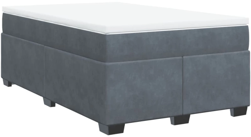 vidaXL Κρεβάτι Boxspring με Στρώμα Σκούρο Γκρι 120x190 εκ. Βελούδινο