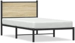 vidaXL Σκελετός Κρεβ. Χωρίς Στρώμα Sonoma Δρυς 100x200 εκ. Μεταλλικό