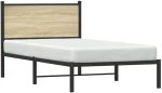 vidaXL Σκελετός Κρεβ. Χωρίς Στρώμα Sonoma Δρυς 100x200 εκ. Μεταλλικό