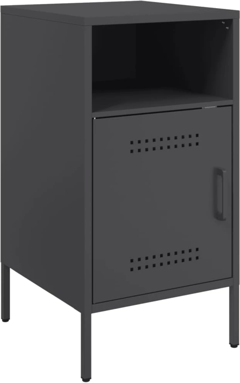 vidaXL Κομοδίνο Μαύρο 36x39x68 εκ. από Χάλυβα