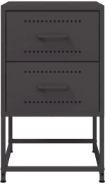 vidaXL Κομοδίνα 2 τεμ. Μαύρα 36x39x60,5 εκ. Χάλυβα
