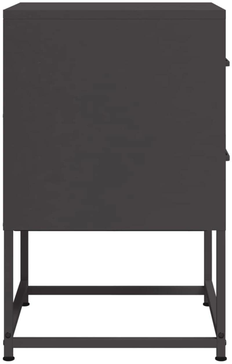 vidaXL Κομοδίνα 2 τεμ. Μαύρα 36x39x60,5 εκ. Χάλυβα