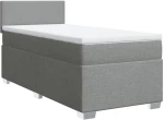 vidaXL Κρεβάτι Boxspring με Στρώμα Ανοιχτό Γκρι 90x200 εκ. Υφασμάτινο