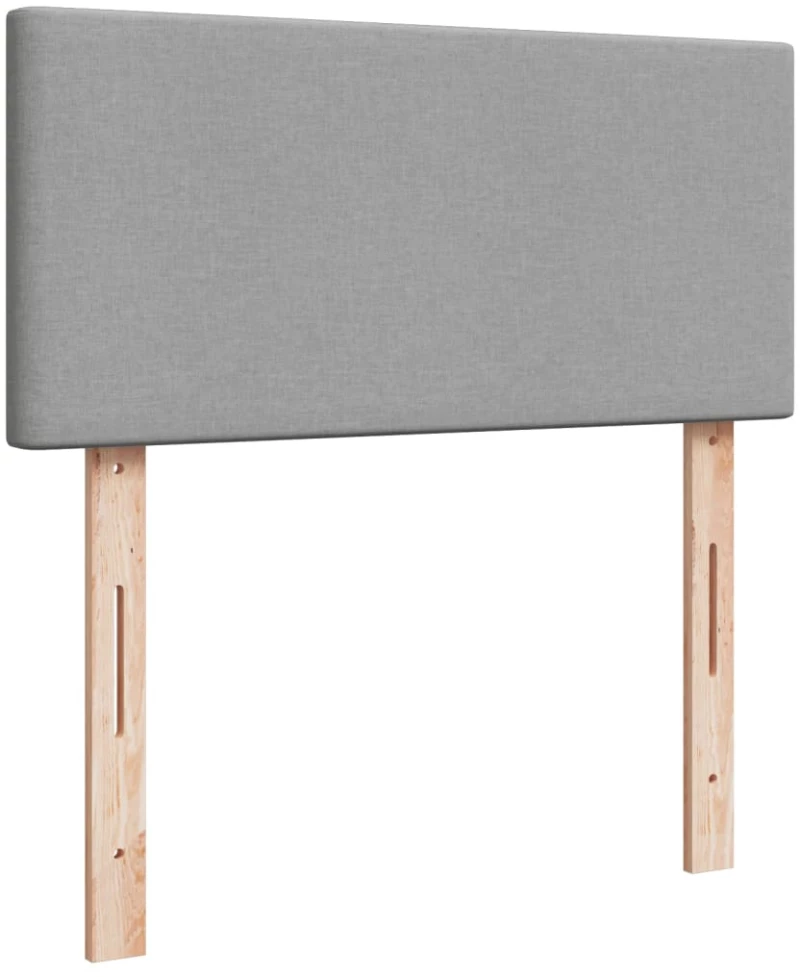 vidaXL Κρεβάτι Boxspring με Στρώμα Ανοιχτό Γκρι 90x200 εκ. Υφασμάτινο