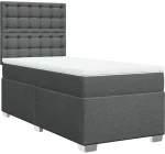 vidaXL Κρεβάτι Boxspring με Στρώμα Σκούρο Γκρι 90x200 εκ. Υφασμάτινο
