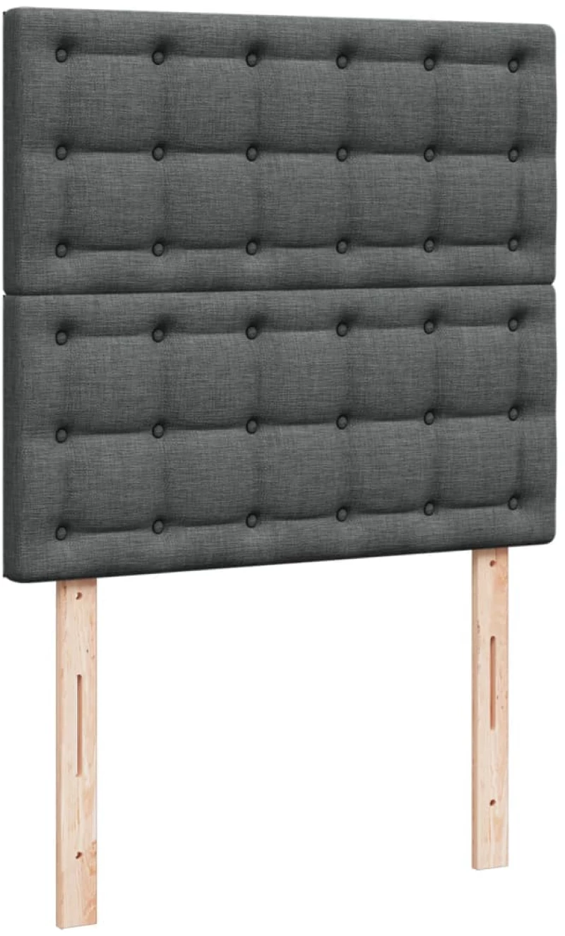 vidaXL Κρεβάτι Boxspring με Στρώμα Σκούρο Γκρι 90x200 εκ. Υφασμάτινο