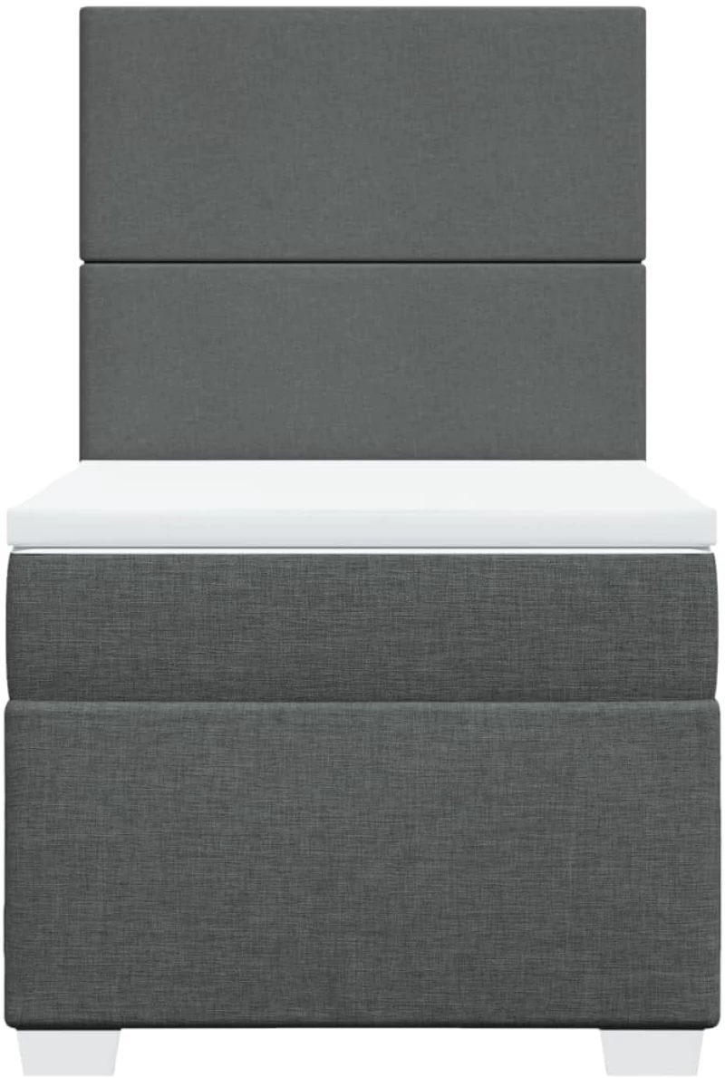 vidaXL Κρεβάτι Boxspring με Στρώμα Σκούρο Γκρι 90x200 εκ. Υφασμάτινο