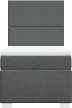 vidaXL Κρεβάτι Boxspring με Στρώμα Σκούρο Γκρι 90x200 εκ. Υφασμάτινο