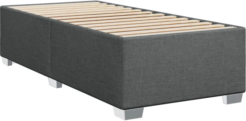 vidaXL Κρεβάτι Boxspring με Στρώμα Σκούρο Γκρι 90x200 εκ. Υφασμάτινο
