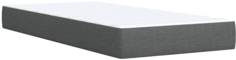 vidaXL Κρεβάτι Boxspring με Στρώμα Σκούρο Γκρι 90x200 εκ. Υφασμάτινο