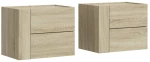 vidaXL Κομοδίνα Επιτοίχια 2 τεμ. Sonoma Δρυς 45x30x35 εκ.
