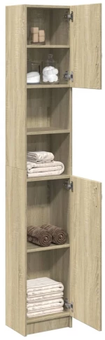 vidaXL Στήλη Μπάνιου Sonoma Δρυς 32 x 25,5 x 190εκ. Επεξεργασμένο Ξύλο
