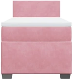 vidaXL Κρεβάτι Boxspring με Στρώμα Ροζ 90x190 εκ. Βελούδινο
