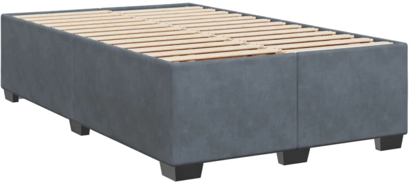 vidaXL Κρεβάτι Boxspring με Στρώμα Σκούρο Γκρι 120x200 εκ. Βελούδινο