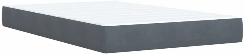 vidaXL Κρεβάτι Boxspring με Στρώμα Σκούρο Γκρι 120x200 εκ. Βελούδινο