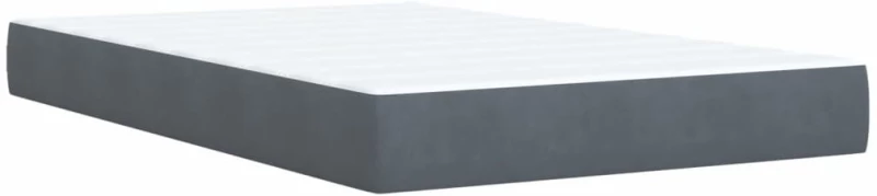 vidaXL Κρεβάτι Boxspring με Στρώμα Σκούρο Γκρι 120x200 εκ. Βελούδινο