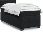 vidaXL Κρεβάτι Boxspring με Στρώμα Μαύρο 80 x 200 εκ. Βελούδινο