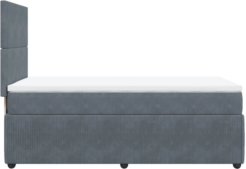 vidaXL Κρεβάτι Boxspring με Στρώμα Σκούρο Γκρι 80x200 εκ. Βελούδινο
