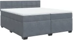 vidaXL Κρεβάτι Boxspring με Στρώμα Σκούρο Γκρι 200x200 εκ. Βελούδινο