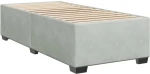 vidaXL Κρεβάτι Boxspring με Στρώμα Ανοιχτό Γκρι 90x190 εκ. Βελούδινο