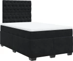 vidaXL Κρεβάτι Boxspring με Στρώμα Μαύρο 120 x 200 εκ. Βελούδινο