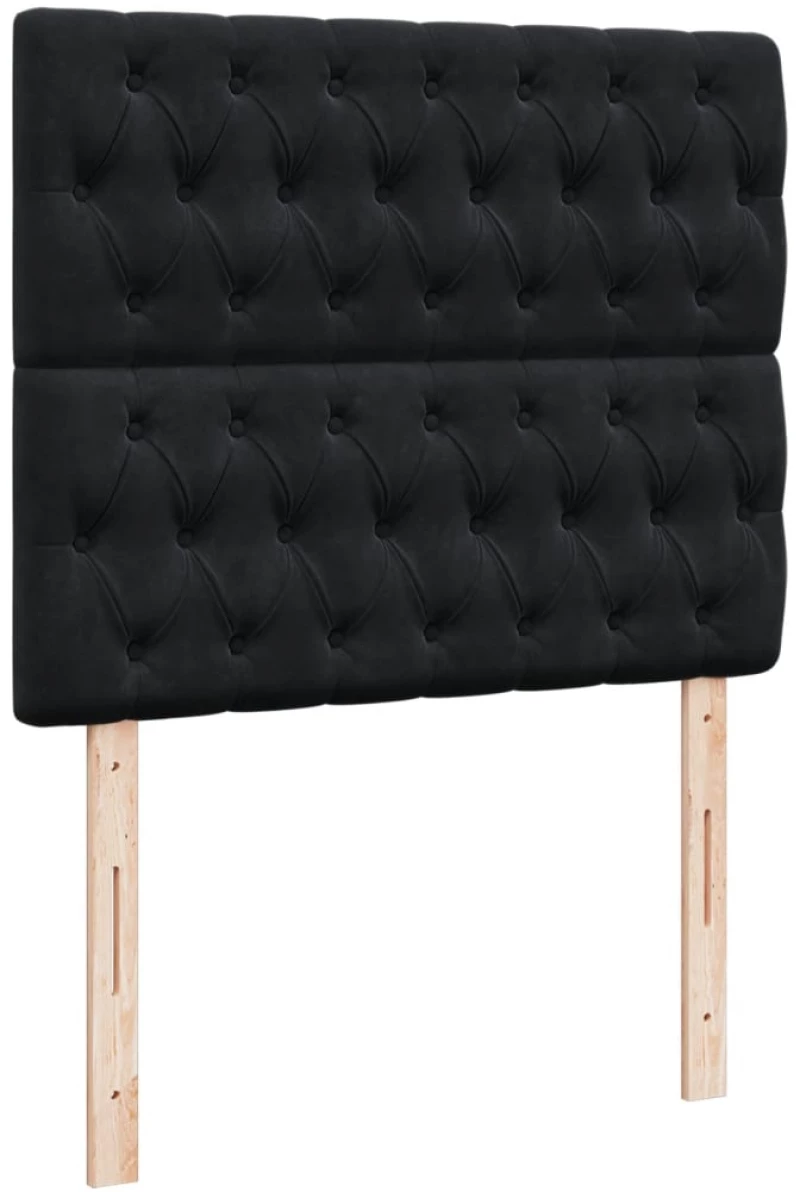 vidaXL Κρεβάτι Boxspring με Στρώμα Μαύρο 120 x 200 εκ. Βελούδινο