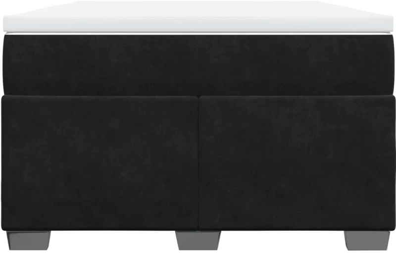 vidaXL Κρεβάτι Boxspring με Στρώμα Μαύρο 120 x 200 εκ. Βελούδινο