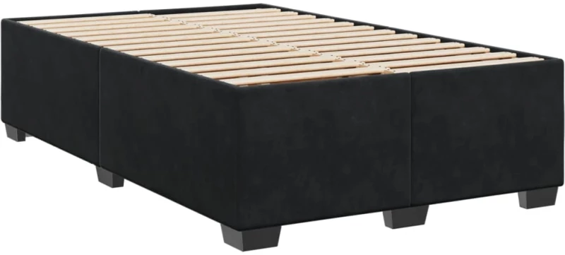 vidaXL Κρεβάτι Boxspring με Στρώμα Μαύρο 120 x 200 εκ. Βελούδινο