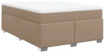 vidaXL Κρεβάτι Boxspring με Στρώμα Καπουτσίνο 140x200εκ.από Συνθ.Δέρμα