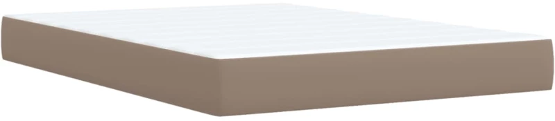vidaXL Κρεβάτι Boxspring με Στρώμα Καπουτσίνο 140x200εκ.από Συνθ.Δέρμα