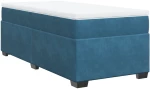 vidaXL Κρεβάτι Boxspring με Στρώμα Σκούρο Μπλε 90x200 εκ. Βελούδινο
