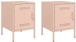 vidaXL Κομοδίνα 2 τεμ. Ροζ 36x39x50,5 εκ. από Χάλυβα