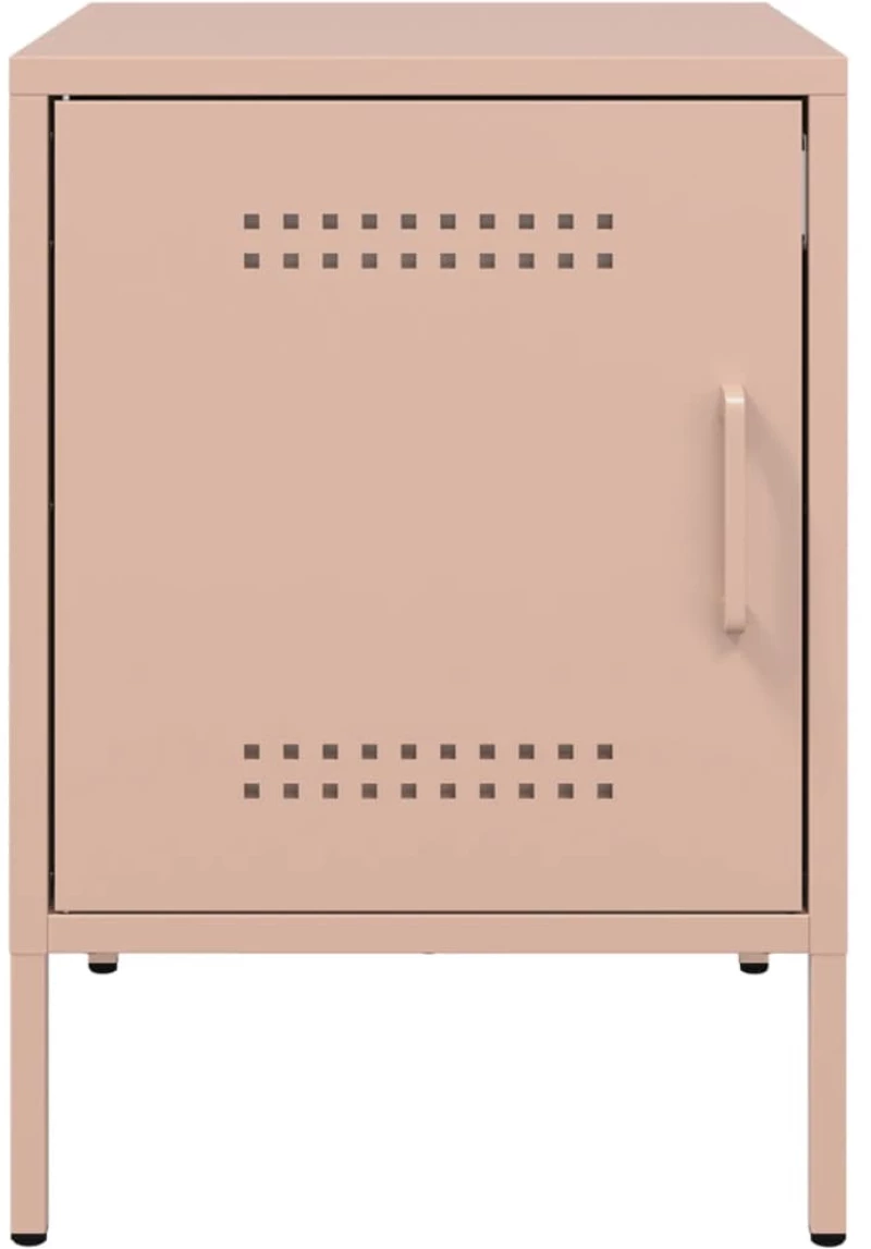 vidaXL Κομοδίνα 2 τεμ. Ροζ 36x39x50,5 εκ. από Χάλυβα