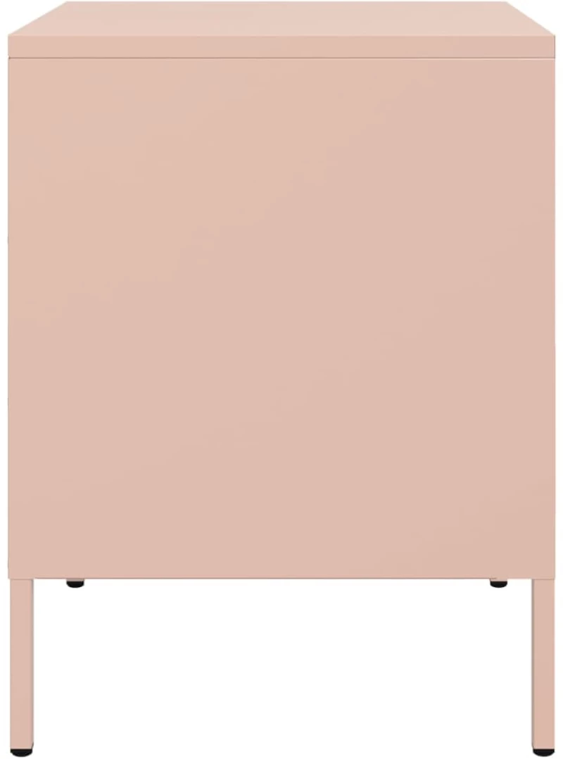 vidaXL Κομοδίνα 2 τεμ. Ροζ 36x39x50,5 εκ. από Χάλυβα