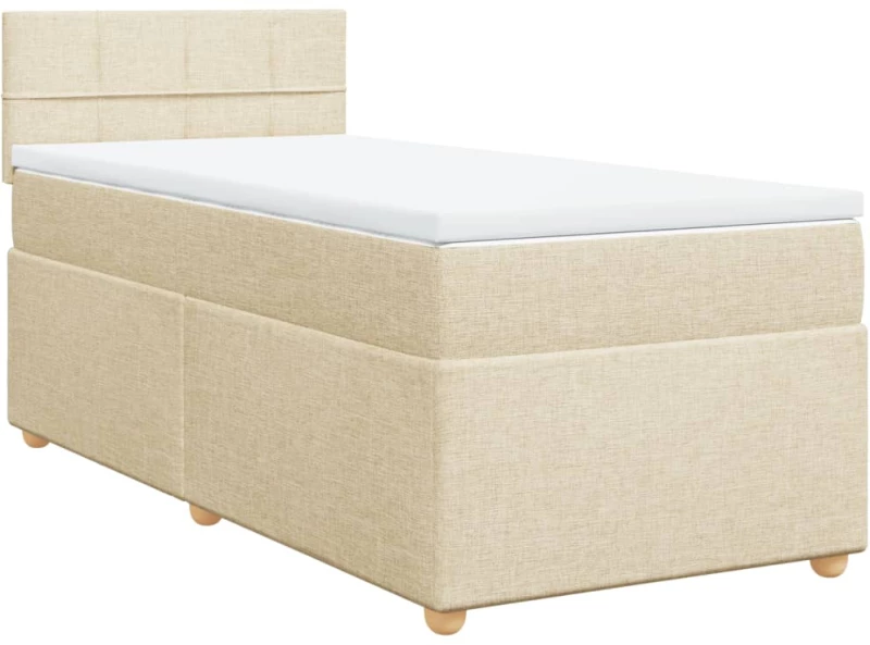 vidaXL Κρεβάτι Boxspring με Στρώμα Κρεμ 80 x 200 εκ. Υφασμάτινο