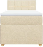 vidaXL Κρεβάτι Boxspring με Στρώμα Κρεμ 80 x 200 εκ. Υφασμάτινο