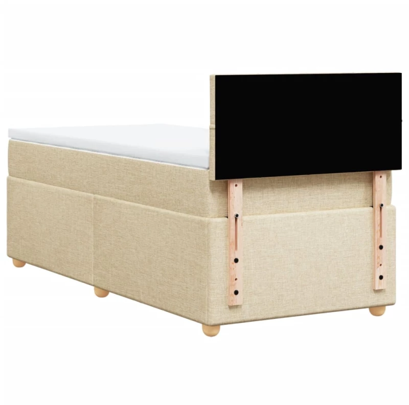 vidaXL Κρεβάτι Boxspring με Στρώμα Κρεμ 80 x 200 εκ. Υφασμάτινο