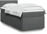 vidaXL Κρεβάτι Boxspring με Στρώμα Σκούρο Γκρι 100x200 εκ. Υφασμάτινο