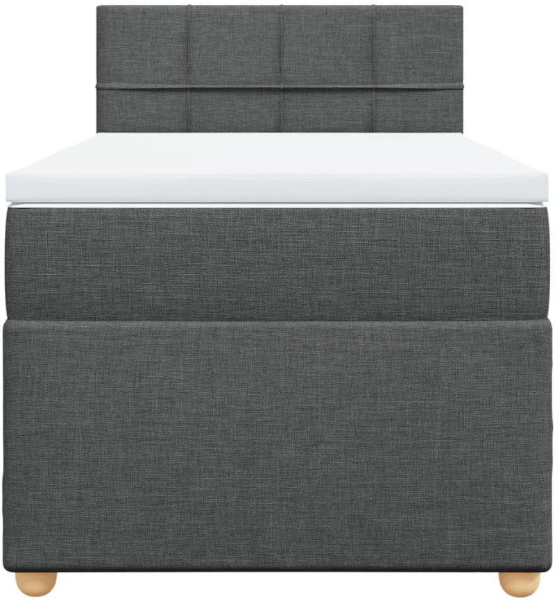 vidaXL Κρεβάτι Boxspring με Στρώμα Σκούρο Γκρι 100x200 εκ. Υφασμάτινο