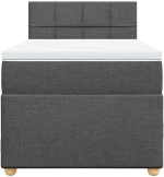 vidaXL Κρεβάτι Boxspring με Στρώμα Σκούρο Γκρι 100x200 εκ. Υφασμάτινο