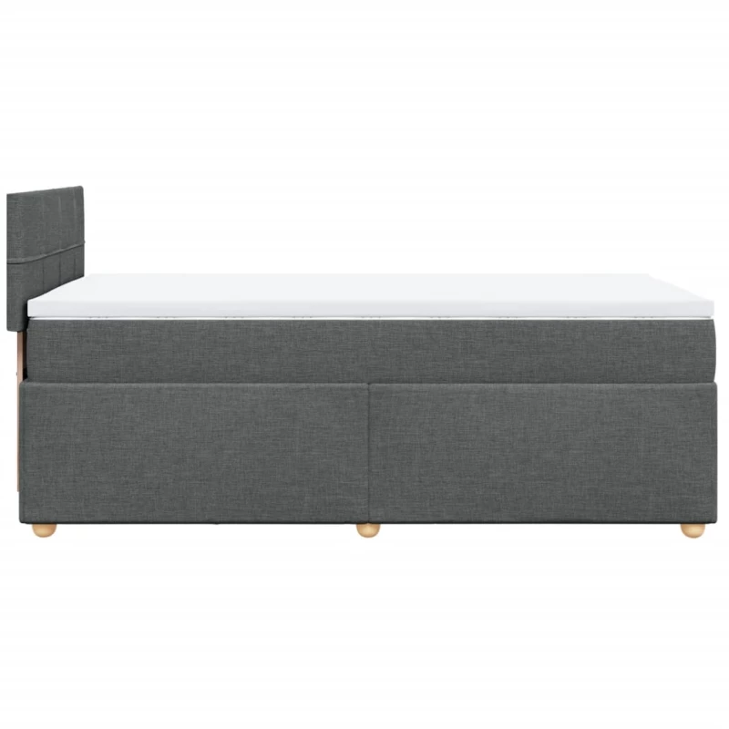 vidaXL Κρεβάτι Boxspring με Στρώμα Σκούρο Γκρι 100x200 εκ. Υφασμάτινο
