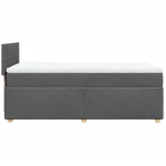 vidaXL Κρεβάτι Boxspring με Στρώμα Σκούρο Γκρι 100x200 εκ. Υφασμάτινο