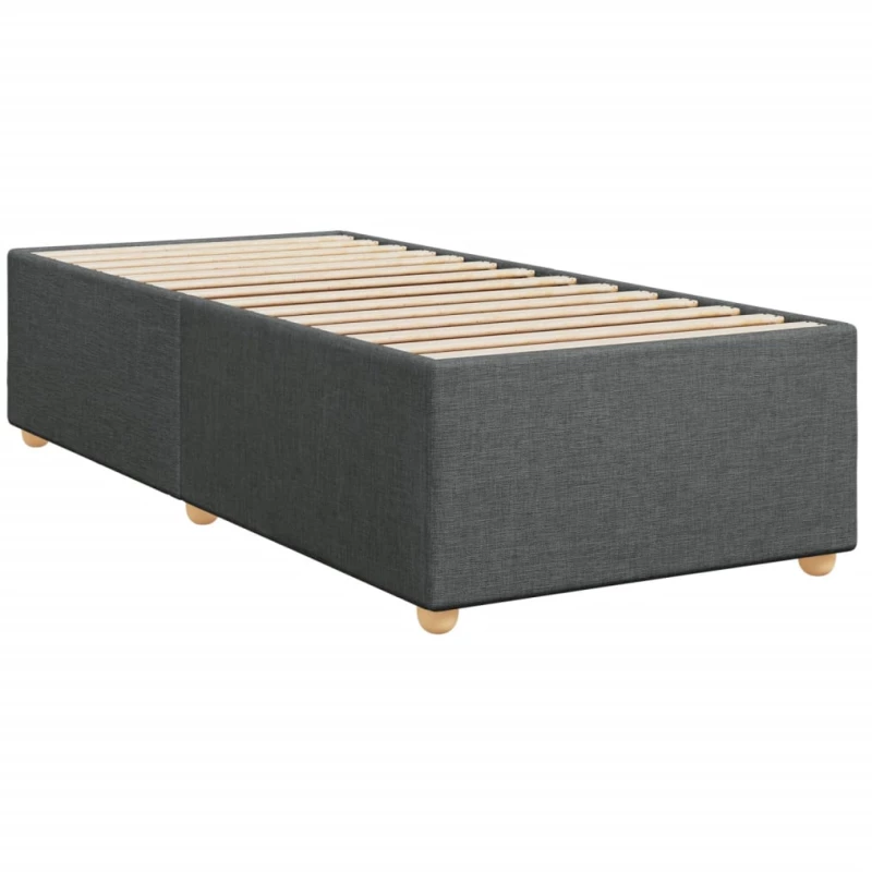vidaXL Κρεβάτι Boxspring με Στρώμα Σκούρο Γκρι 100x200 εκ. Υφασμάτινο